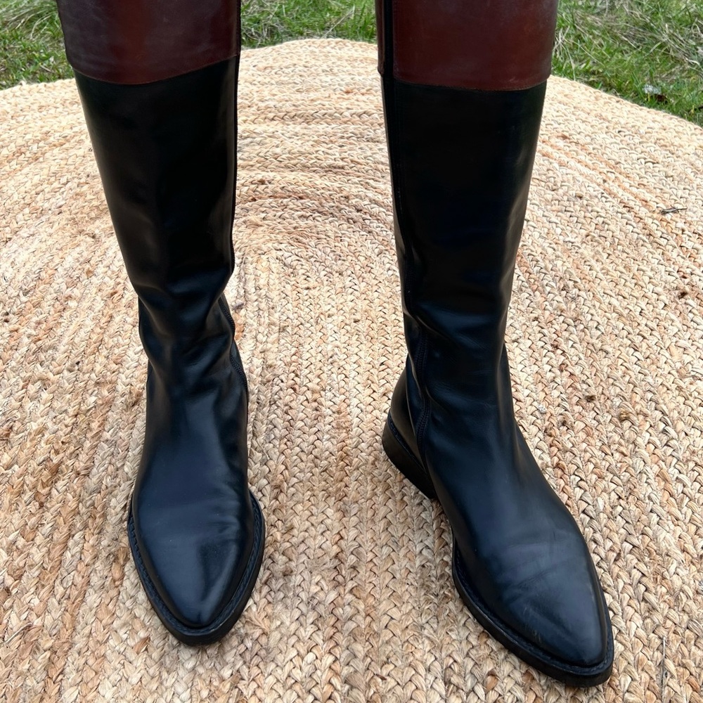 Elegant Black and Brown Women's Ann Demeulemeester riding  Boots - Picture 6 of 9